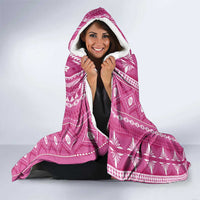 Fiji Masi All Pink Hooded Blanket Tapa Pattern - Polynesian Pride