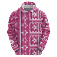 Fiji Masi All Pink Hoodie Tapa Pattern - Polynesian Pride