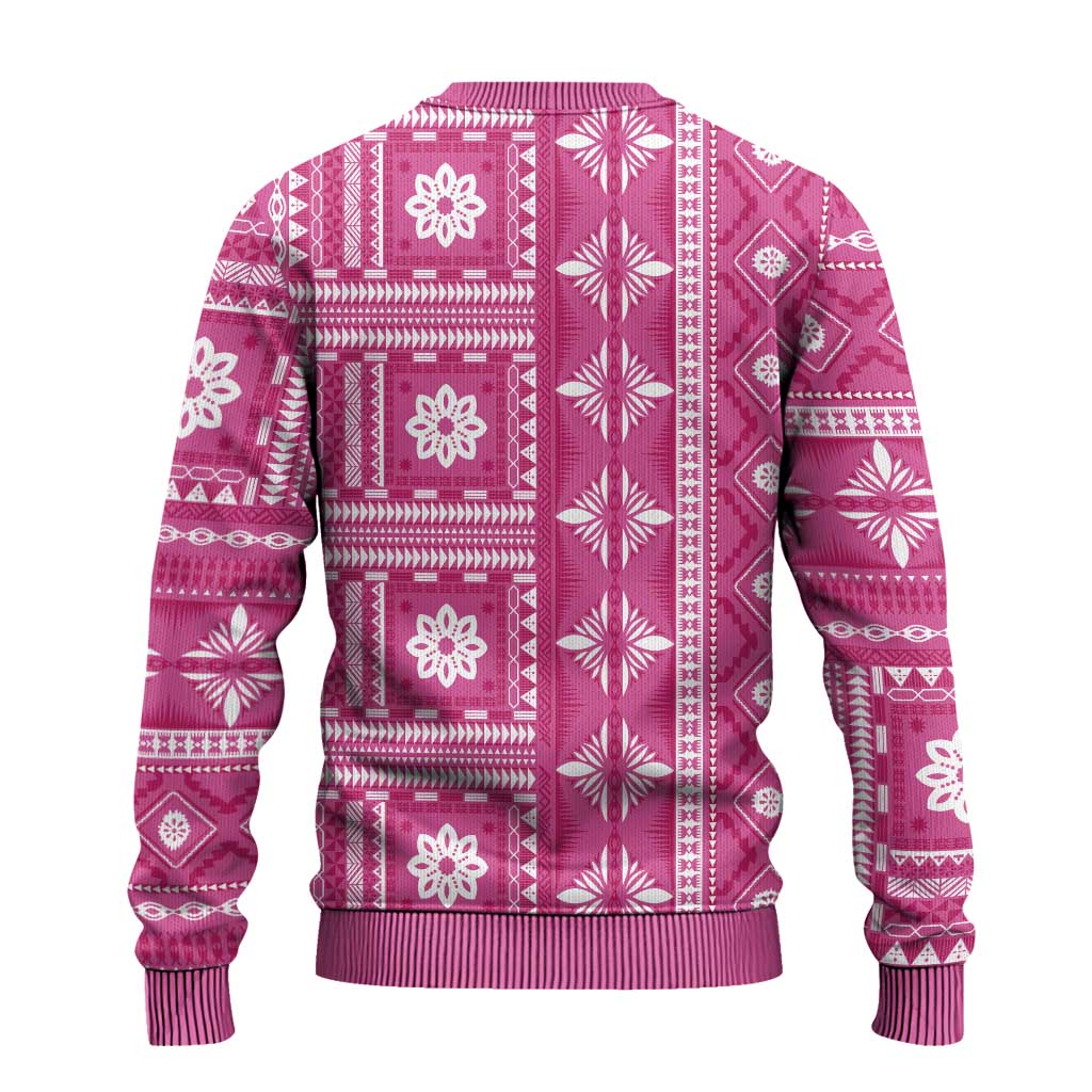 Fiji Masi All Pink Ugly Christmas Sweater Tapa Pattern - Polynesian Pride