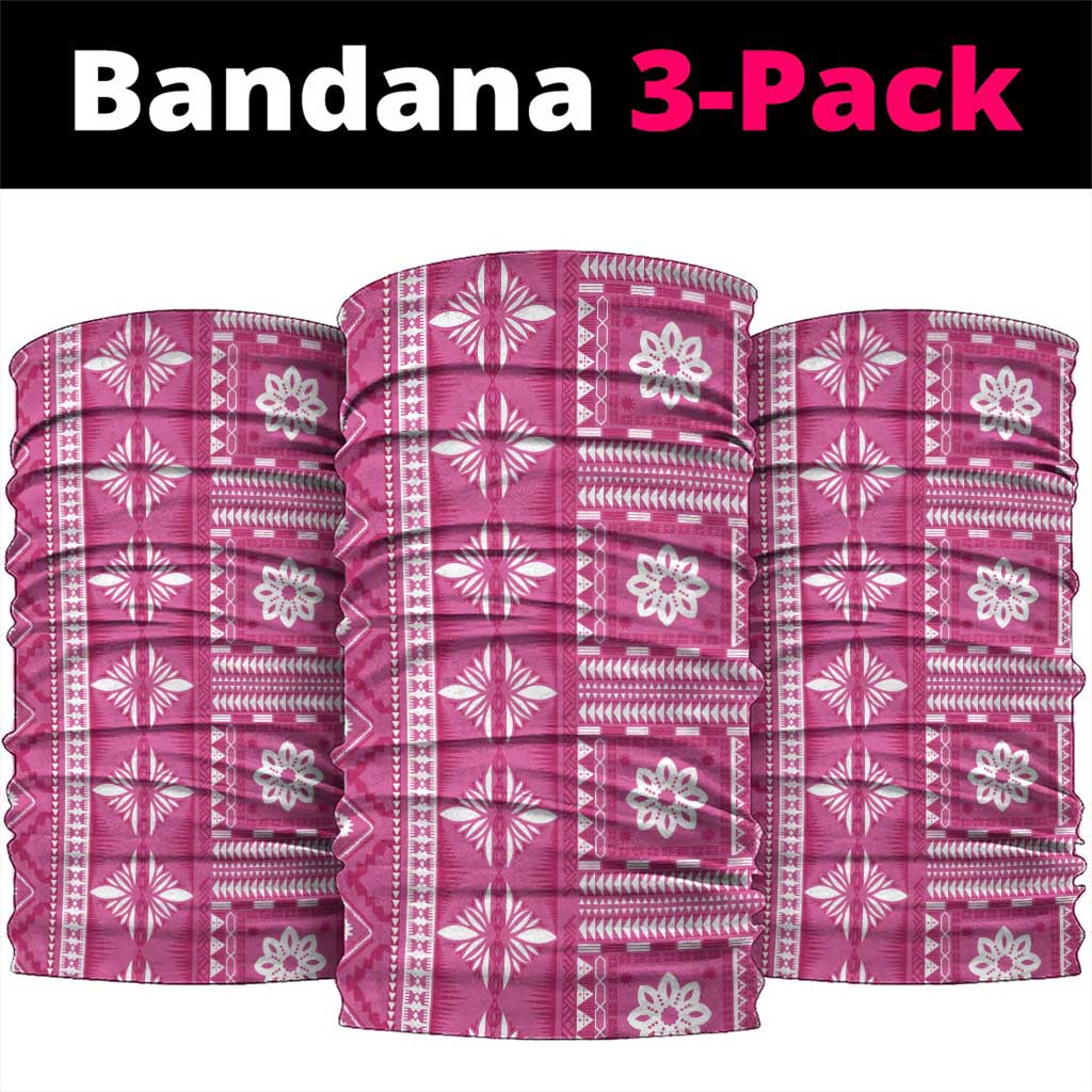 Fiji Masi All Pink Neck Gaiter Tapa Pattern - Polynesian Pride