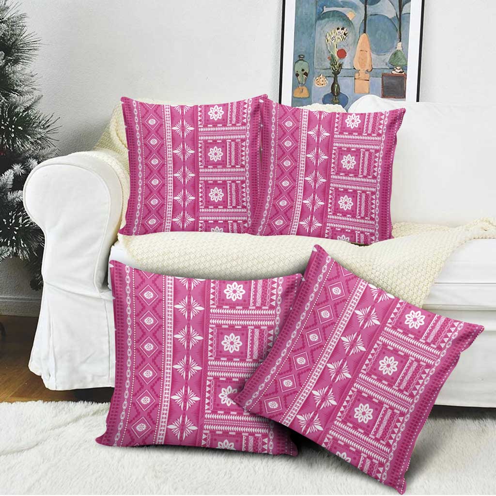 Fiji Masi All Pink Pillow Cover Tapa Pattern - Polynesian Pride