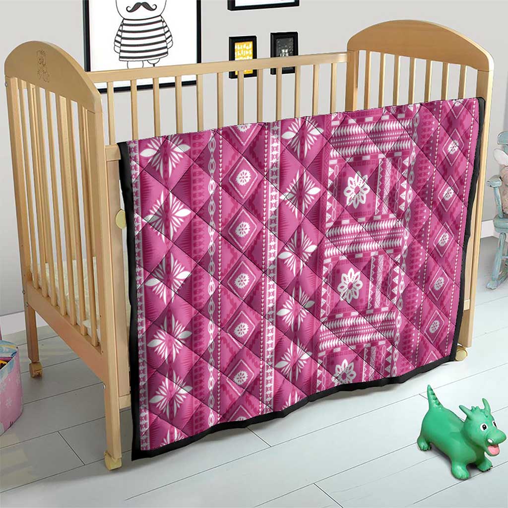 Fiji Masi All Pink Quilt Tapa Pattern - Polynesian Pride