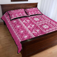 Fiji Masi All Pink Quilt Bed Set Tapa Pattern - Polynesian Pride