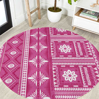 Fiji Masi All Pink Round Carpet Tapa Pattern - Polynesian Pride
