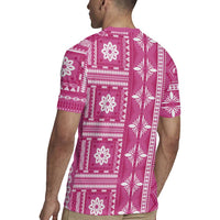 Fiji Masi All Pink Rugby Jersey Tapa Pattern - Polynesian Pride