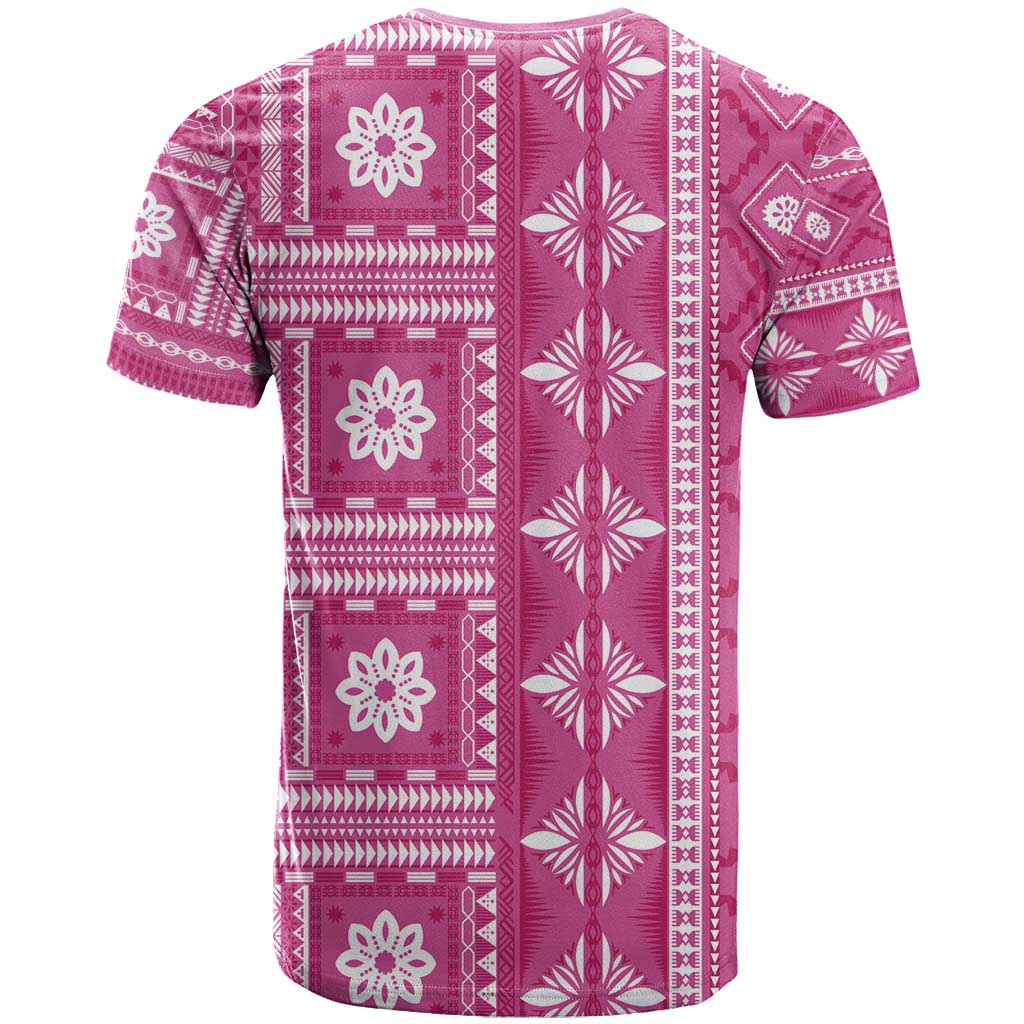 Fiji Masi All Pink T Shirt Tapa Pattern - Polynesian Pride