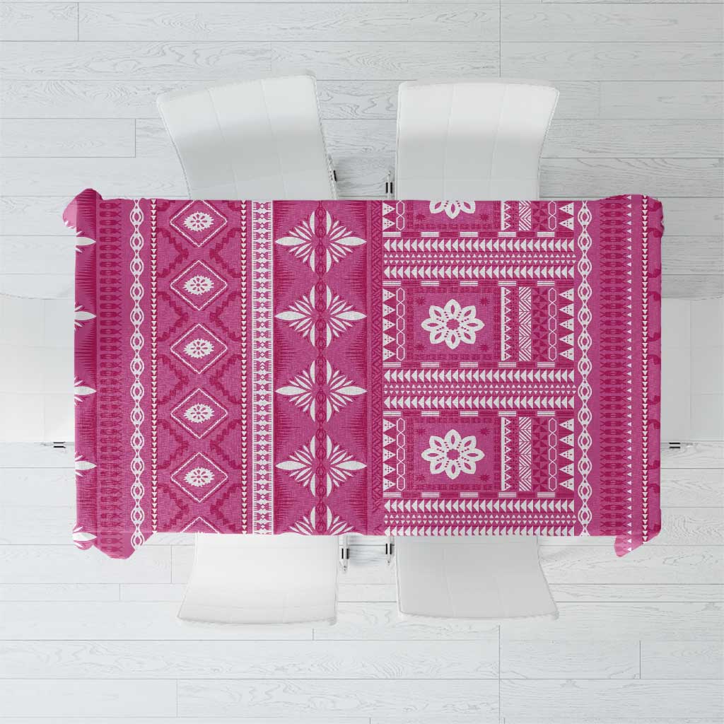 Fiji Masi All Pink Tablecloth Tapa Pattern - Polynesian Pride