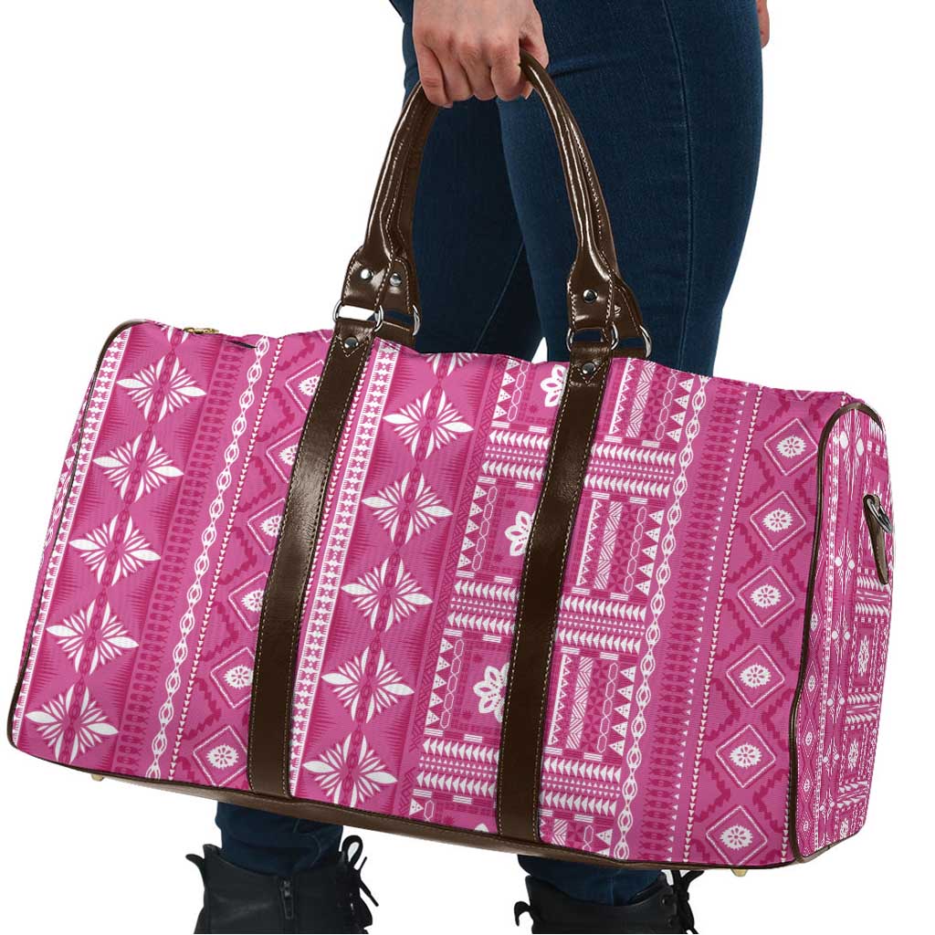 Fiji Masi All Pink Travel Bag Tapa Pattern - Polynesian Pride