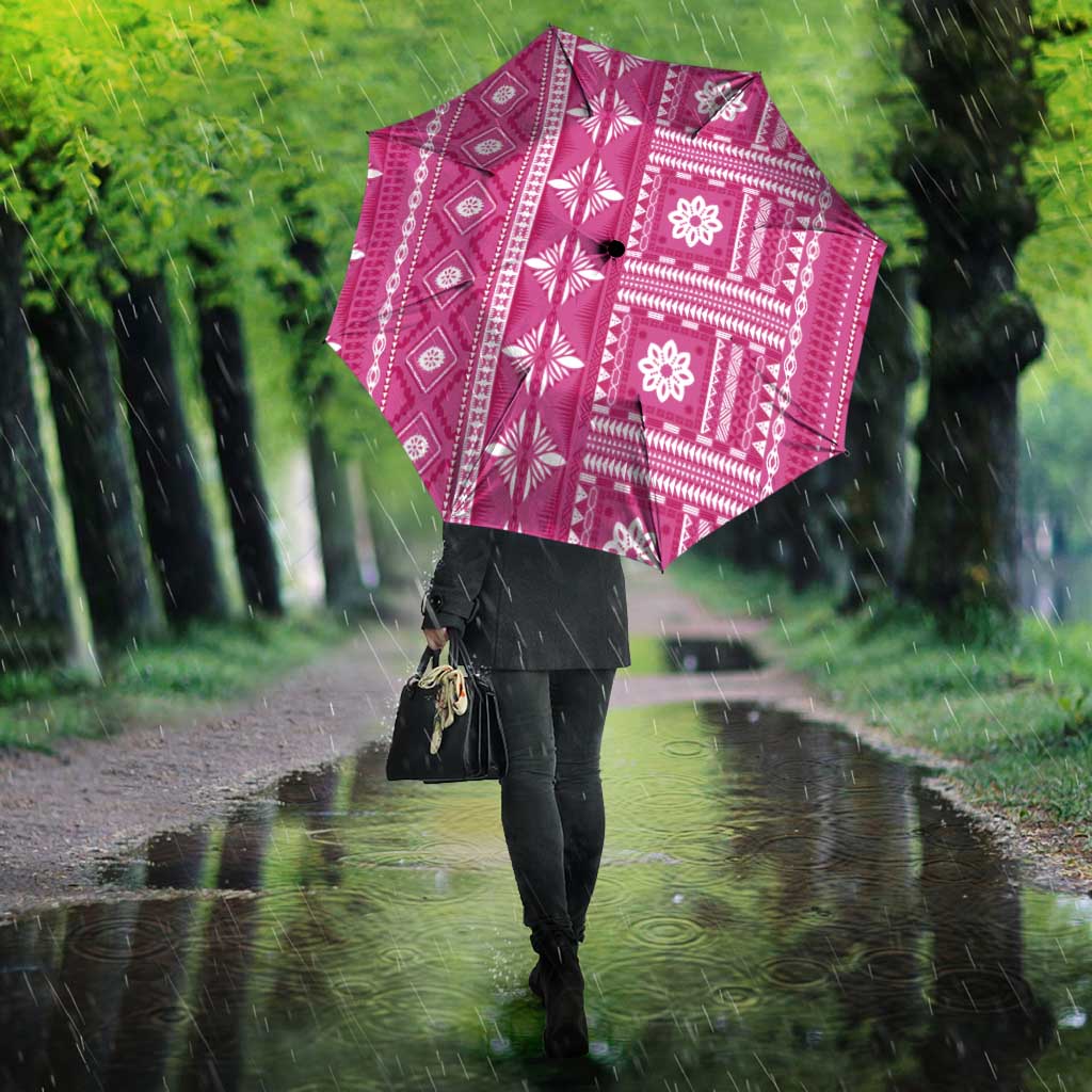 Fiji Masi All Pink Umbrella Tapa Pattern - Polynesian Pride