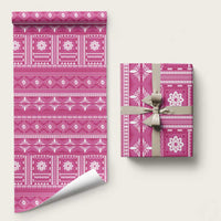 Fiji Masi All Pink Wrapping Paper Tapa Pattern - Polynesian Pride