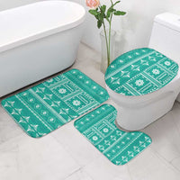 Fiji Masi All Teal Bathroom Set Tapa Pattern - Polynesian Pride