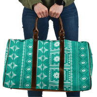 Fiji Masi All Teal Travel Bag Tapa Pattern - Polynesian Pride