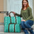 Fiji Masi All Teal Travel Bag Tapa Pattern - Polynesian Pride