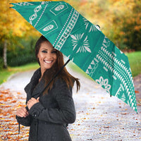 Fiji Masi All Teal Umbrella Tapa Pattern - Polynesian Pride