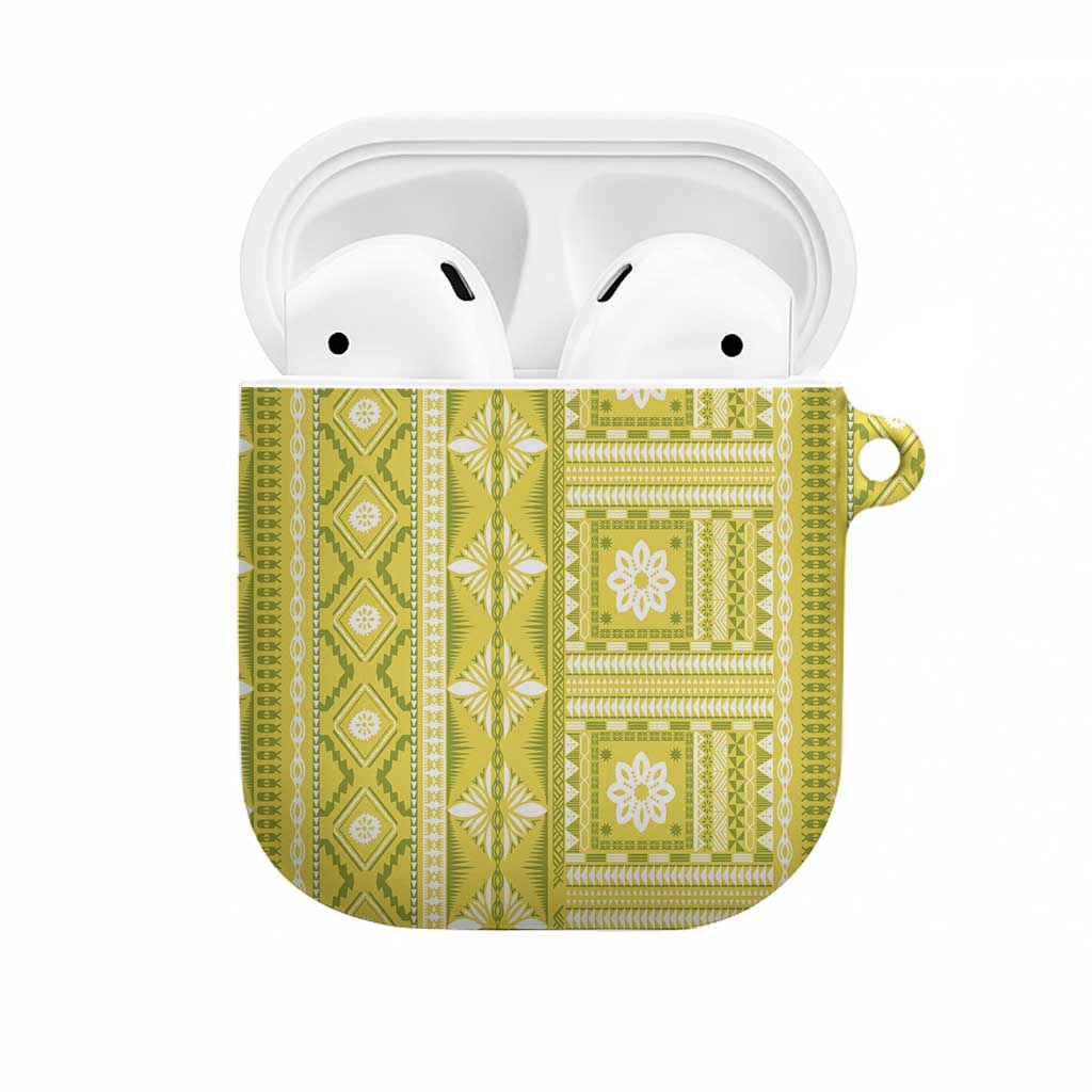 Fiji Masi All Yellow AirPods Case Tapa Pattern - Polynesian Pride