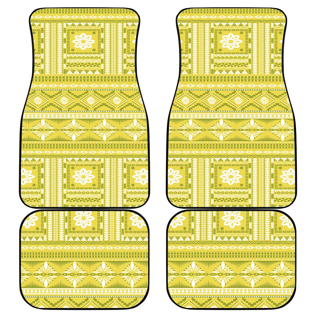 Fiji Masi All Yellow Car Mats Tapa Pattern - Polynesian Pride
