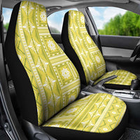 Fiji Masi All Yellow Car Seat Cover Tapa Pattern - Polynesian Pride