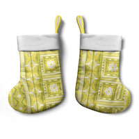 Fiji Masi All Yellow Christmas Stocking Tapa Pattern - Polynesian Pride