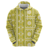Fiji Masi All Yellow Hoodie Tapa Pattern - Polynesian Pride