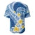 Plumeria Polynesian Blue Glitter Pattern Baseball Jersey