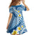 Plumeria Polynesian Blue Glitter Pattern Family Matching Mermaid Dress and Hawaiian Shirt