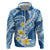 Plumeria Polynesian Blue Glitter Pattern Hoodie