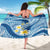 Plumeria Polynesian Blue Glitter Pattern Sarong