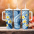Plumeria Polynesian Blue Glitter Pattern Tumbler With Handle