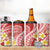 Plumeria Polynesian Coral Glitter Pattern 4 in 1 Can Cooler Tumbler