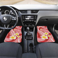 Plumeria Polynesian Coral Glitter Pattern Car Mats