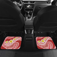 Plumeria Polynesian Coral Glitter Pattern Car Mats