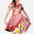 Plumeria Polynesian Coral Glitter Pattern Family Matching Mermaid Dress and Hawaiian Shirt