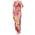 Plumeria Polynesian Coral Glitter Pattern Family Matching Tank Maxi Dress and Hawaiian Shirt