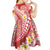 Plumeria Polynesian Coral Glitter Pattern Kid Short Sleeve Dress
