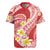 Plumeria Polynesian Coral Glitter Pattern Rugby Jersey