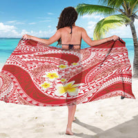 Plumeria Polynesian Coral Glitter Pattern Sarong