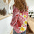 Plumeria Polynesian Coral Glitter Pattern Women Casual Shirt