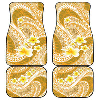 Plumeria Polynesian Gold Glitter Pattern Car Mats