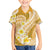 Plumeria Polynesian Gold Glitter Pattern Family Matching Short Sleeve Bodycon Dress and Hawaiian Shirt