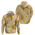 Plumeria Polynesian Gold Glitter Pattern Hoodie