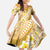 Plumeria Polynesian Gold Glitter Pattern Kid Short Sleeve Dress