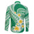 Plumeria Polynesian Green Glitter Pattern Family Matching Mermaid Dress and Hawaiian Shirt