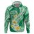 Plumeria Polynesian Green Glitter Pattern Hoodie