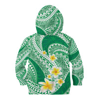 Plumeria Polynesian Green Glitter Pattern Kid Hoodie