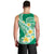 Plumeria Polynesian Green Glitter Pattern Men Tank Top