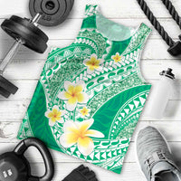 Plumeria Polynesian Green Glitter Pattern Men Tank Top