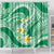 Plumeria Polynesian Green Glitter Pattern Shower Curtain