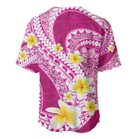 Plumeria Polynesian Pink Glitter Pattern Baseball Jersey