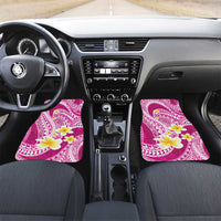 Plumeria Polynesian Pink Glitter Pattern Car Mats