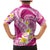 Plumeria Polynesian Pink Glitter Pattern Family Matching Mermaid Dress and Hawaiian Shirt